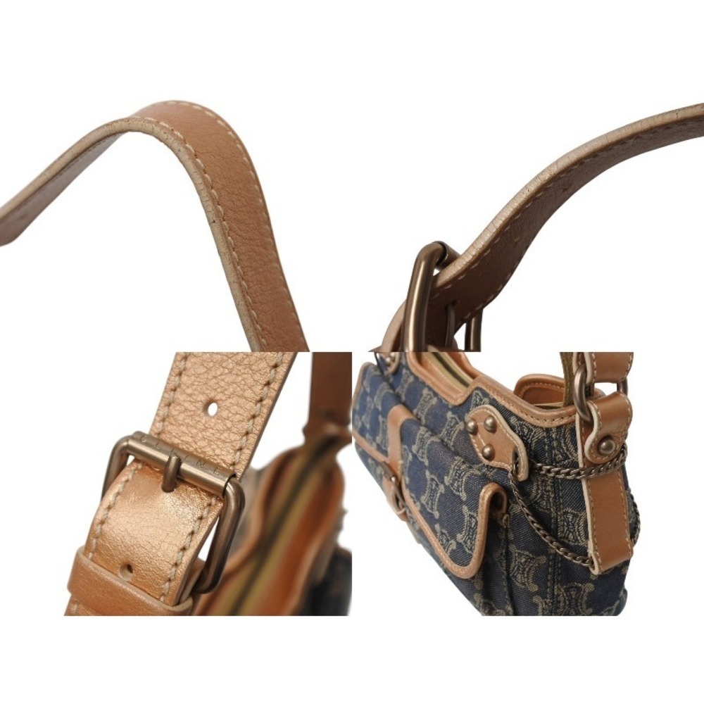 Celine denim brown Hobo Shoulder Pink handbag Rose gold blue One bag leather - Picture 6 of 9